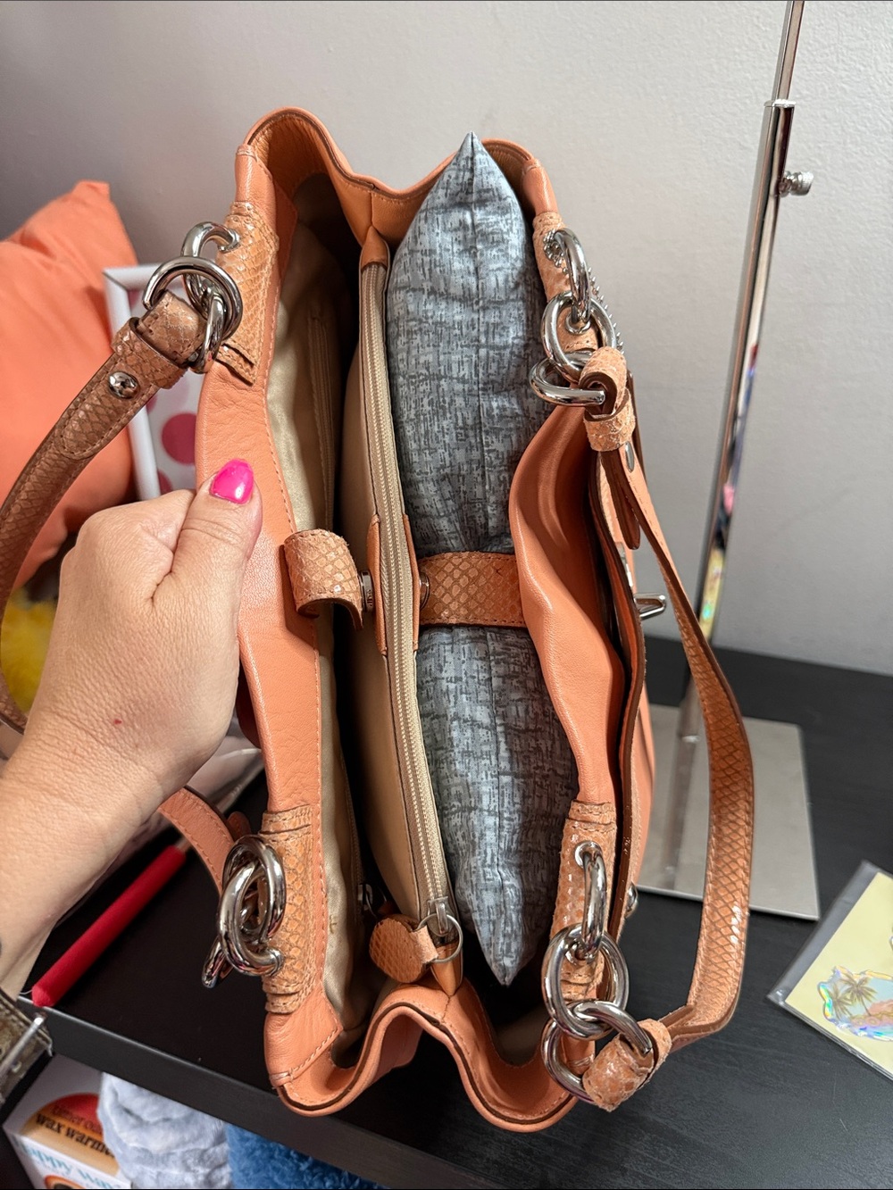 Coach Penelope Carryall Satchel Leather Shoulder Tote - Picture 13 of 17